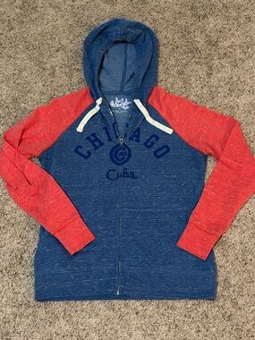 Chicago Cubs Two-Tone Full-Zip Hoodie Jacket - Blue & Red